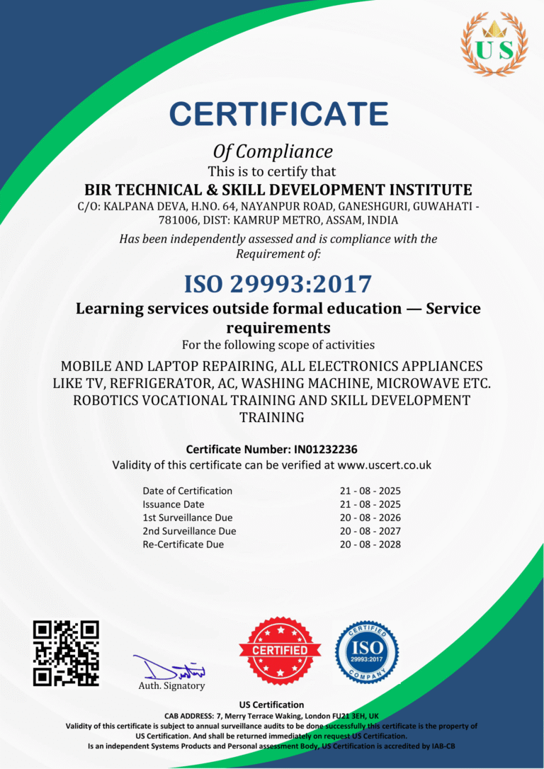 BIR TECHNICAL & SKILL DEVELOPMENT INSTITUTE ISO 29993 FINAL-1